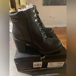 *NEW IN BOX WITH TAG* Torrid Laced Hiking Boots with Heel - Size 10